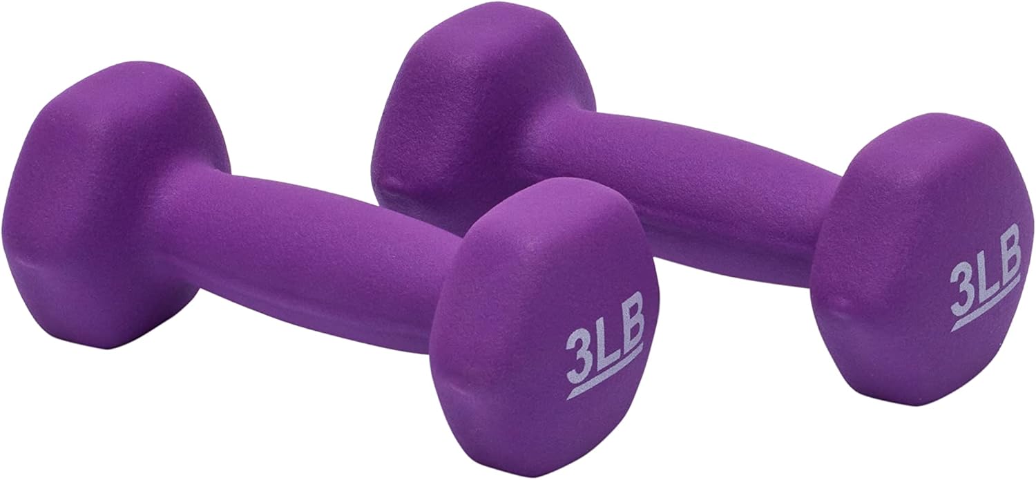 Basics Neoprene Dumbbell Hand Weights for Exercise and Muscle Toning