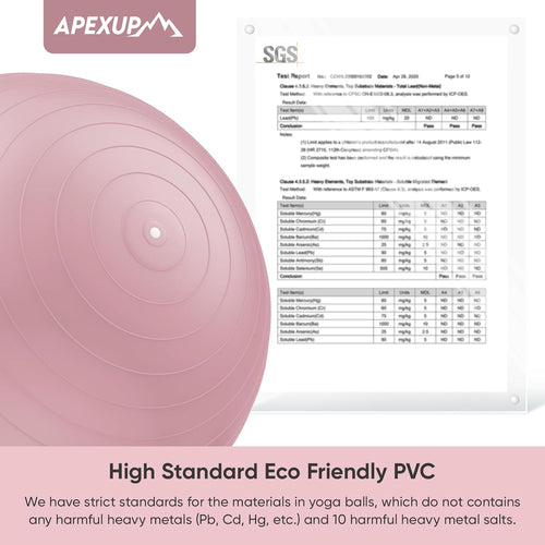 APEXUP Yoga Ball Exercise Ball Anti Slip Heavy Duty for Fitness, Balance & Core Workout, Balance Training, Pregnancy & Physical Therapy, 5 Sizes
