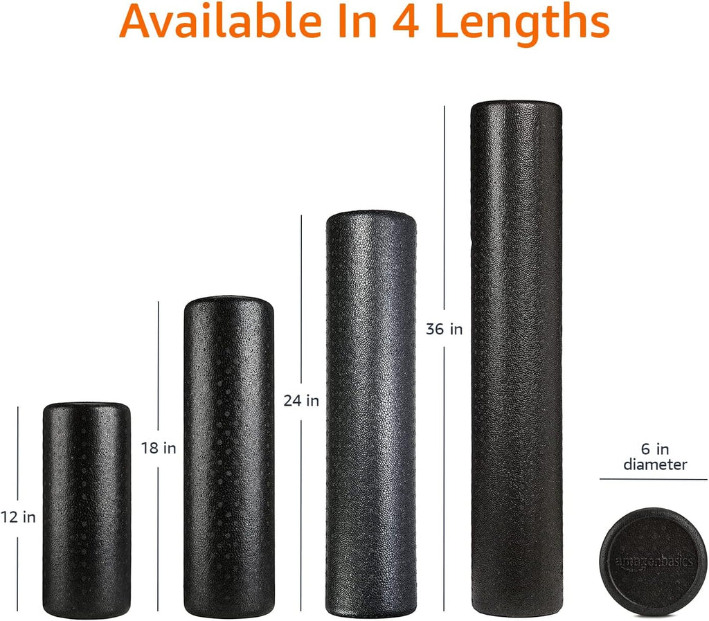 Basics High Density Foam Roller for Exercise and Recovery, 24 Inches, Black