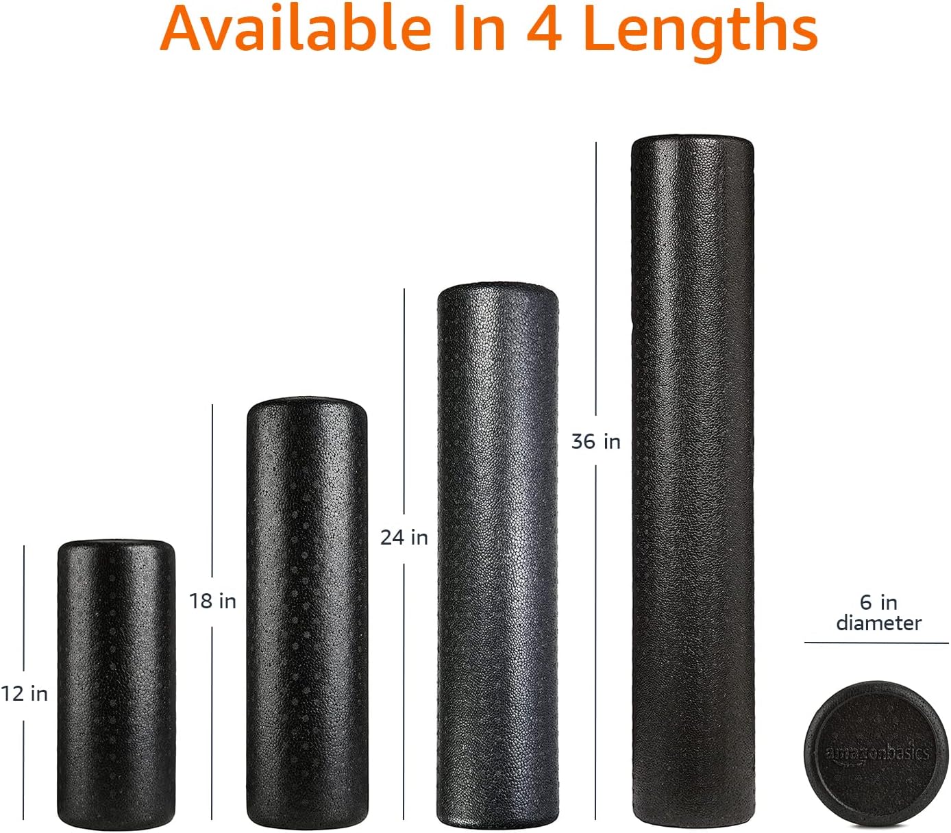 Basics High Density Foam Roller for Exercise and Recovery, 24 Inches, Black