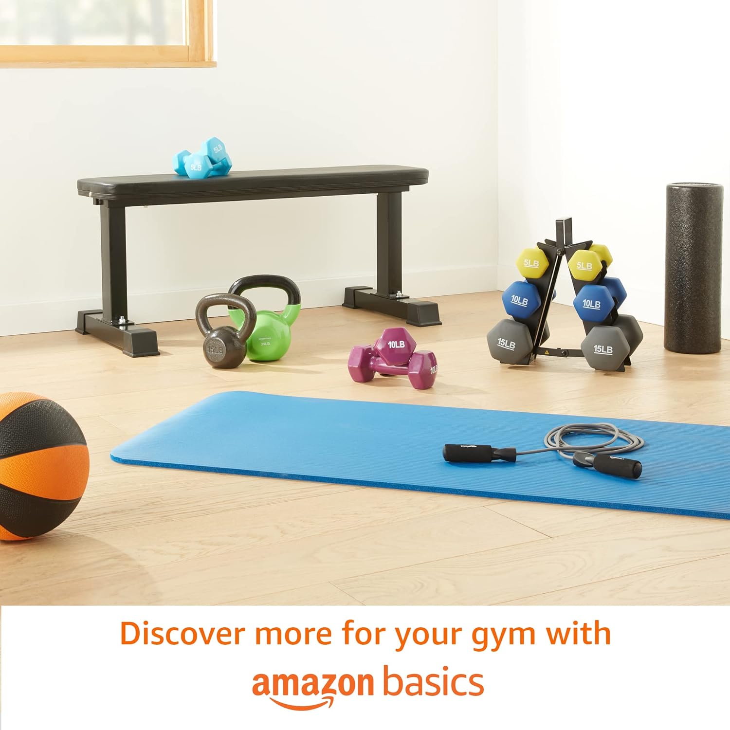 Basics Neoprene Dumbbell Hand Weights for Exercise and Muscle Toning