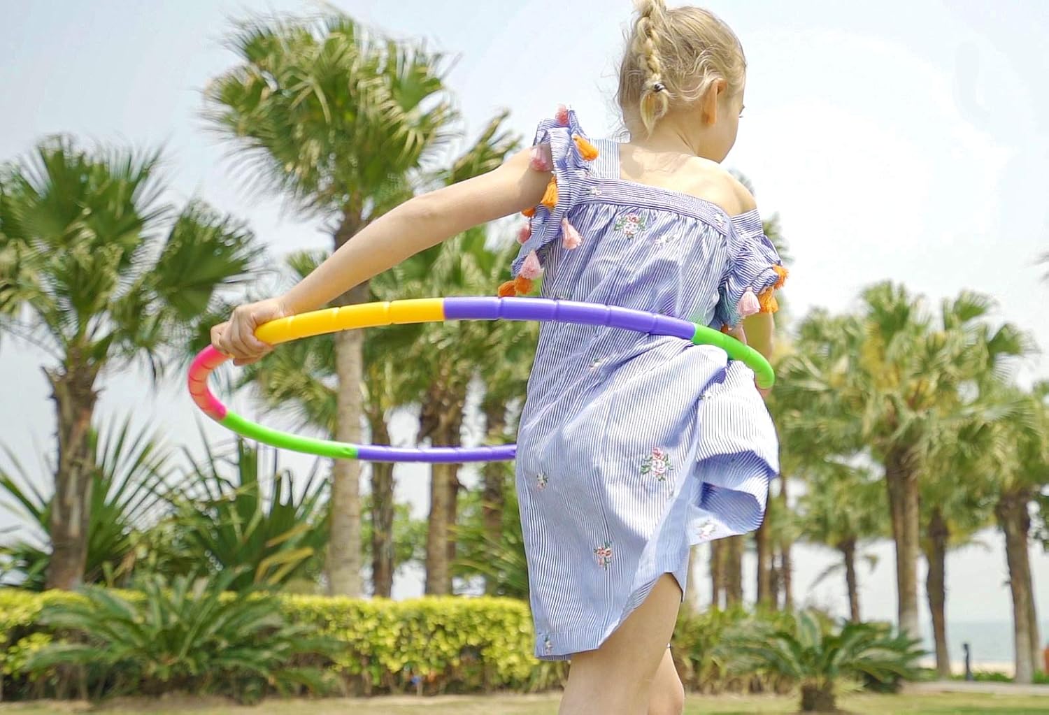 Kids Exercise Hoop Detachable & Size Adjustable Hoop Professional Ring for Kids Party Games