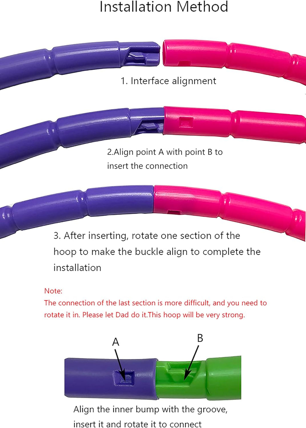 Kids Exercise Hoop Detachable & Size Adjustable Hoop Professional Ring for Kids Party Games