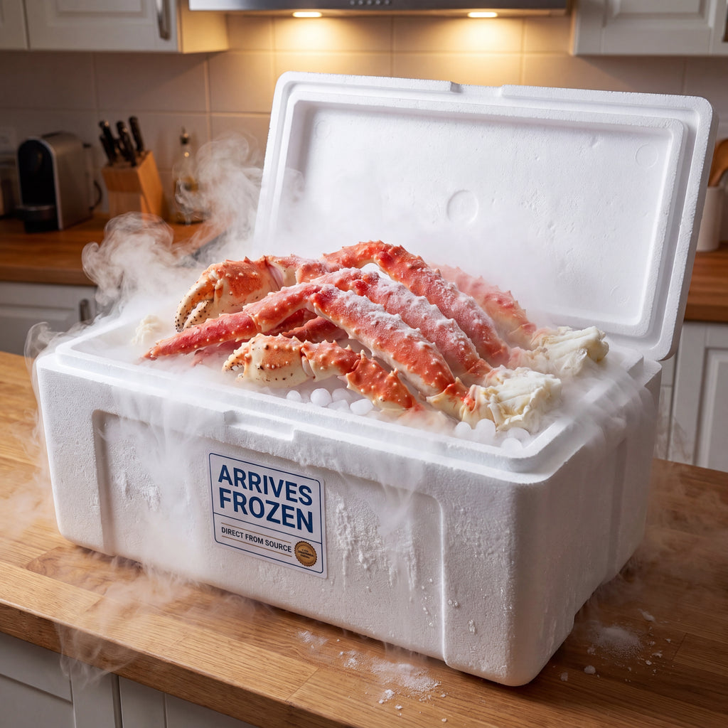 Colossal King Crab Legs – Wild-Caught, Pre-Cooked, Frozen – Sustainably Sourced Red King Crab from Norway